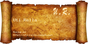 Uti Rella névjegykártya